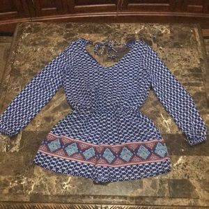 One clothing blue and white romper